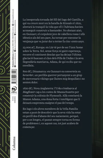 Contraportada La saga dels longeus 2. Els Fills de l'Adán