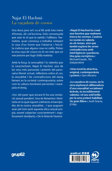 Contraportada La caçadora de cossos o les angoixes del desig