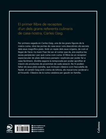 Contraportada Les millors receptes de Carles Gaig