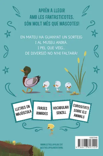 Contraportada Aprèn a llegir amb les Fantasticotes 8. En Mateu i la carrera fins al museu