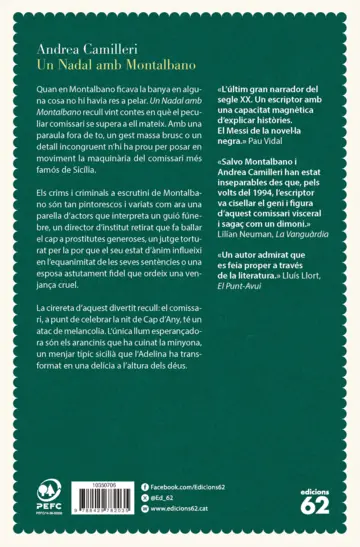 Contraportada Un Nadal amb Montalbano