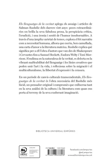 Contraportada Els llenguatges de la veritat