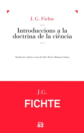 Portada Introduccions a la doctrina de la ciència