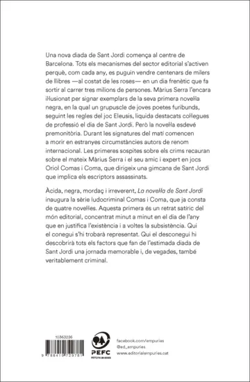 Contraportada La novel·la de Sant Jordi