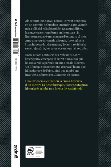 Contraportada Ferran Torrent. Entre els llibres i la vida