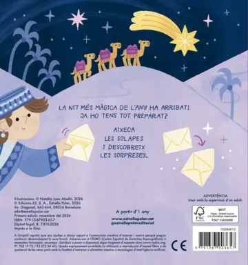 Contraportada Els reis d'Orient. Llibre amb solapes de feltre