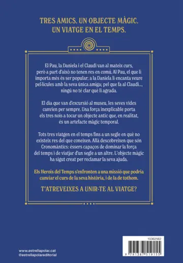 Contraportada Els herois del temps 1. Un viatge perillós