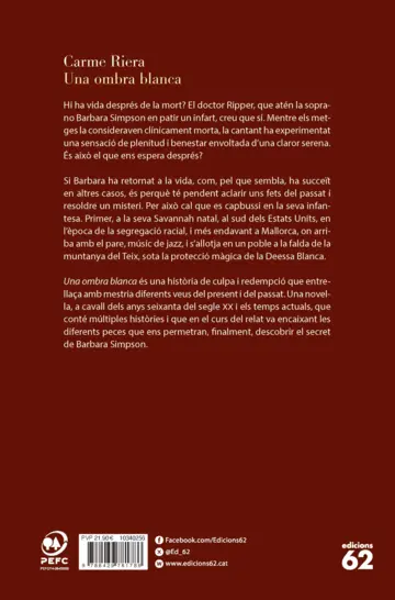 Contraportada Una ombra blanca