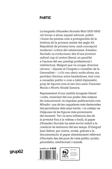 Contraportada Amadeu Hurtado, l'eminència grisa
