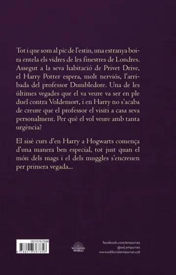 Contraportada Harry Potter i el misteri del Príncep (rústica)
