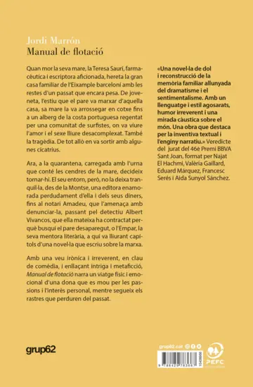 Contraportada Manual de flotació. Premi BBVA Sant Joan