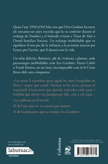 Contraportada L'any que vaig estimar Ava Gardner