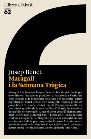 Portada Maragall i la Setmana Tràgica
