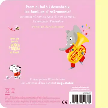 Contraportada La música de l'orquestra. El meu primer llibre de sons