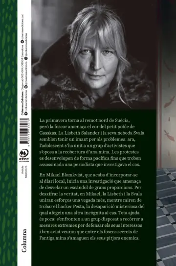 Contraportada Els ullals del linx (Sèrie Millennium 8)