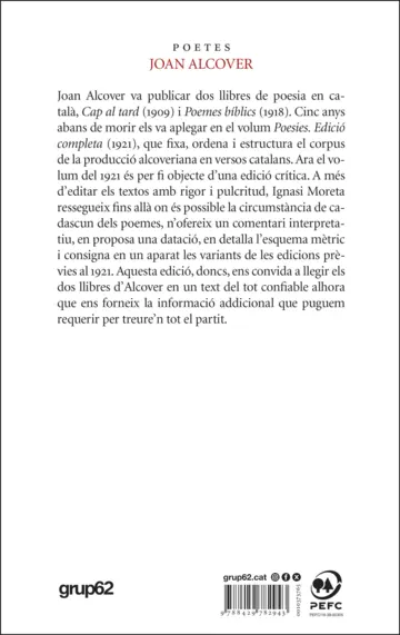 Contraportada Poesies