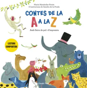 Portada Contes de la A a la Z. Lectura compartida amb lletra de pal i d'impremta