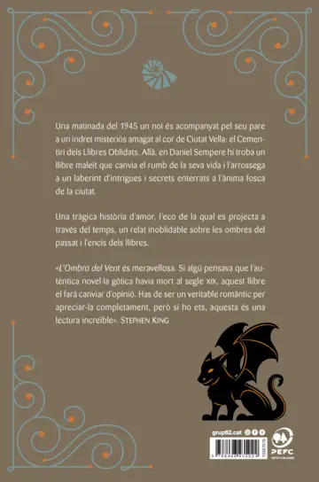 Contraportada L'Ombra del Vent (edició especial cantells tintats)