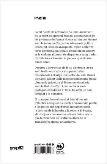 Contraportada Dos morts i mig. Un crim ultra al Maresme